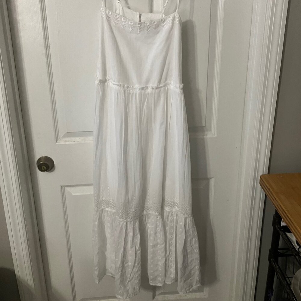 J. Crew white midi sun dress